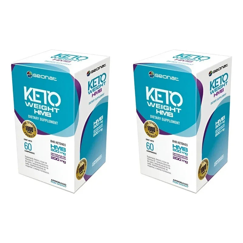 Pack X 2  Keto Weight Hmb Plan Dieta Cetogénica 120 Comprim Neutro