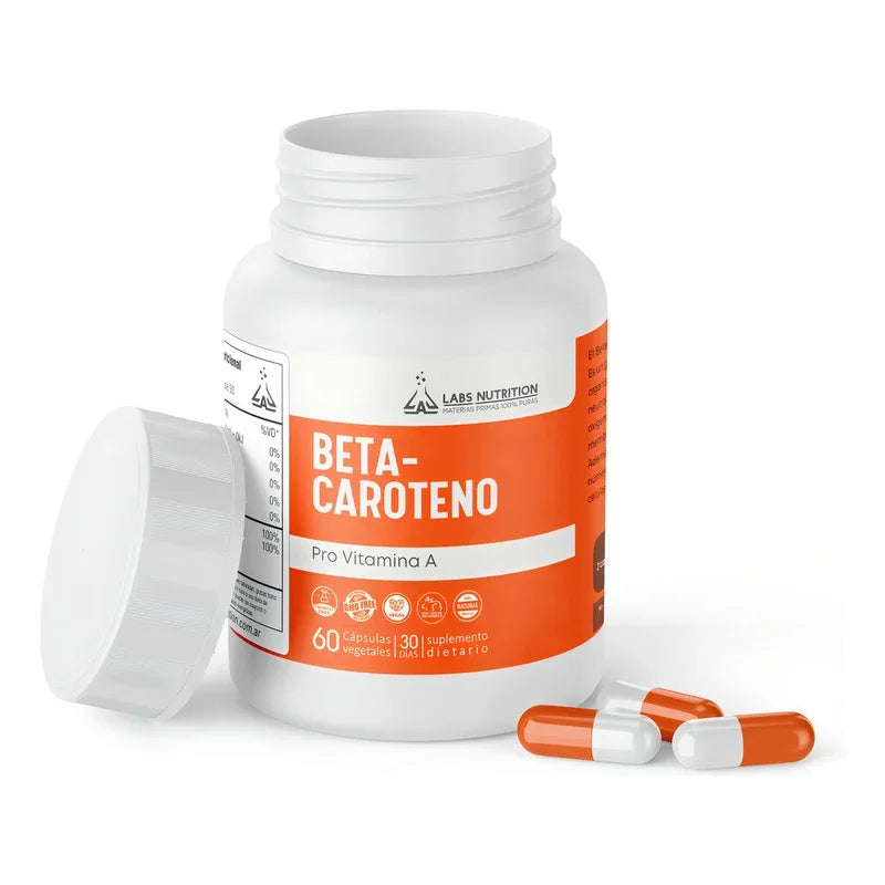 Betacaroteno 7500 Mcg 60 Cápsulas Labs Nutrition Vitamina A Antioxidante Neutro