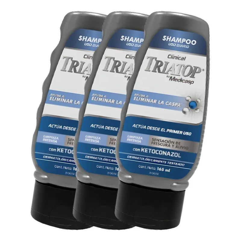 Triatop Shampoo Elimina La Caspa Ketoconazol 165ml Pack X3