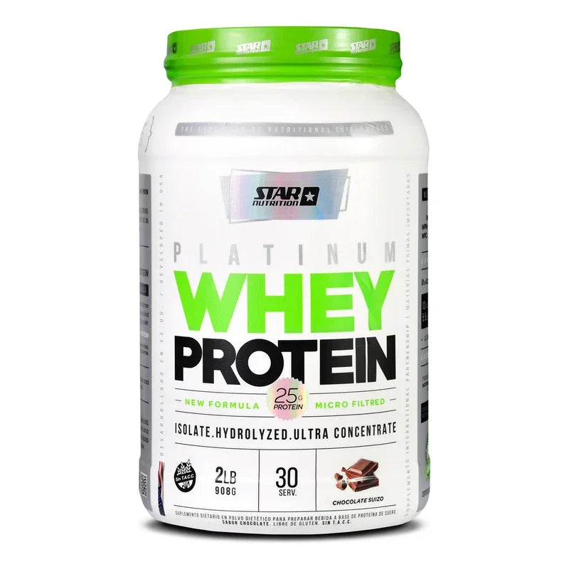 Suplemento En Polvo Star Nutrition Platinum Whey Protein Sabor Chocolate Suizo En Pote De 908g