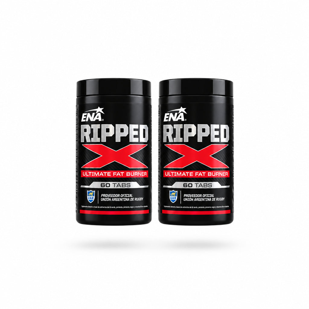 Pack de dos frascos de suplemento ENA Ripped X Ultimate Fat Burner de 60 tabletas