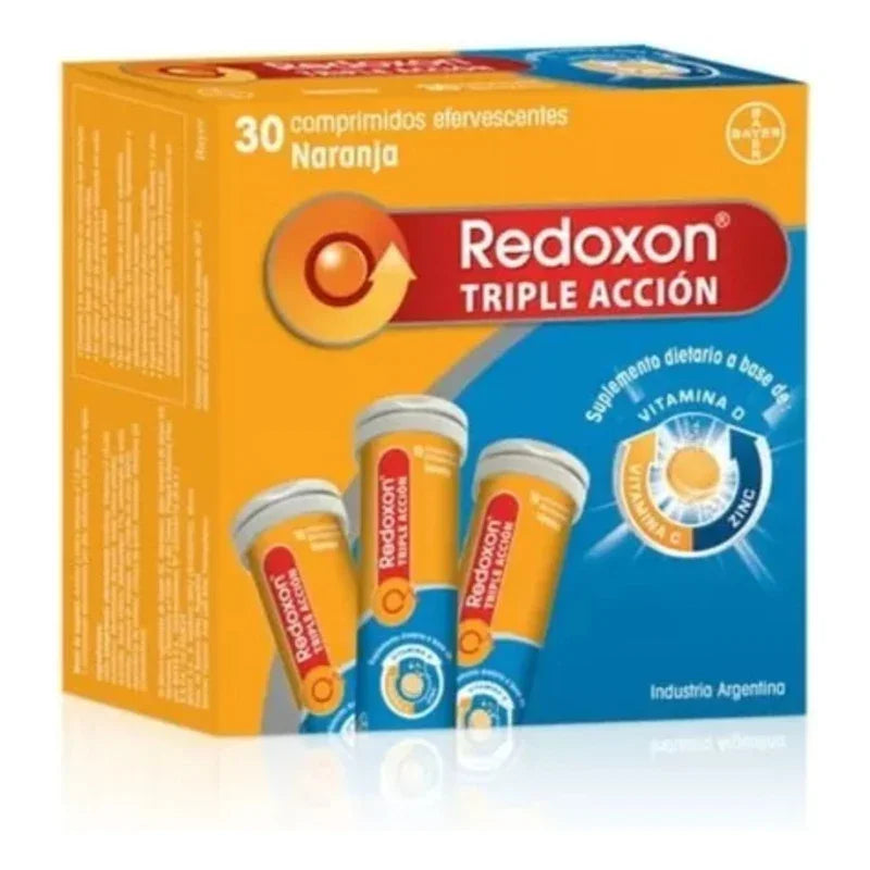 Bayer Redoxon Triple Acción 30 Comp Efervescentes Vitamina C Naranja