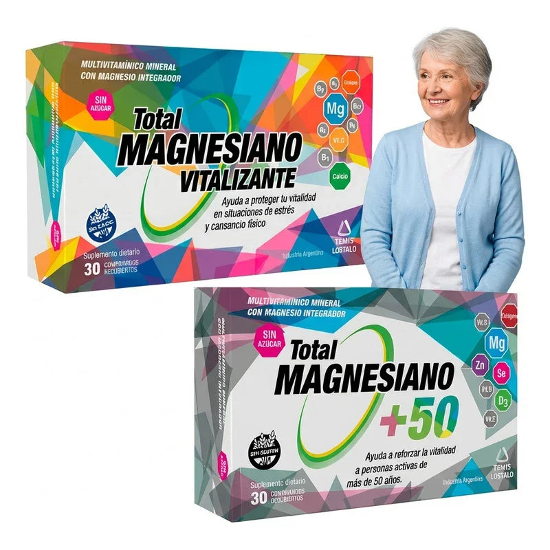 Magnesio Kit Total Magnesiano 50 + Vitalizante Sin Sabor