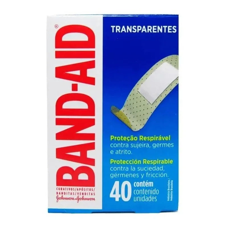 Curita Transparente Band-aid 1,9cm X 7,6cm Caja 40 Unidades