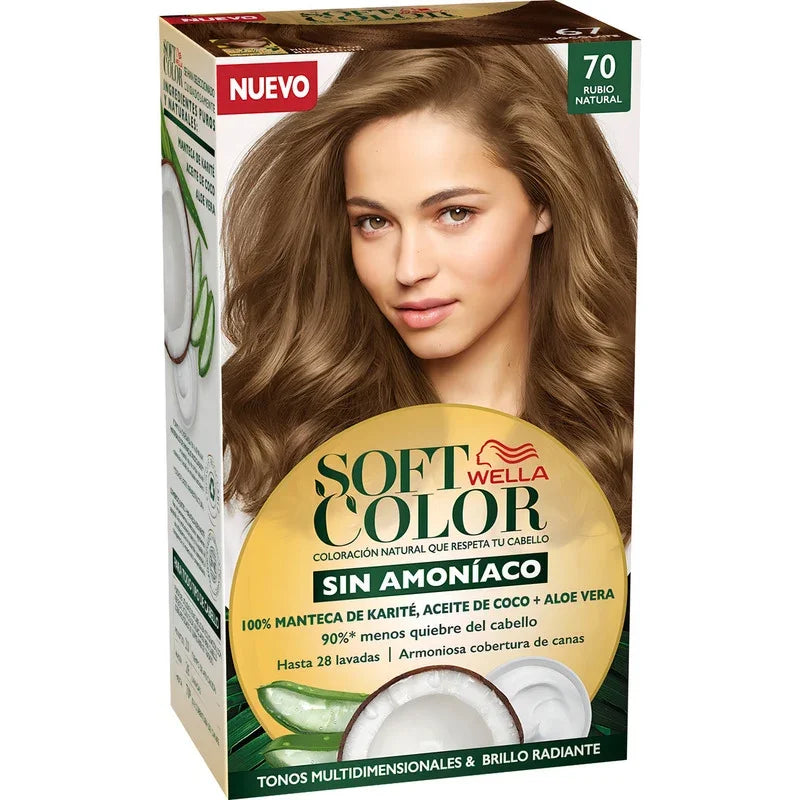 Tintura Wella Soft Color Tinte De Cabello Tono 70 Rubio Natural Para Cabello