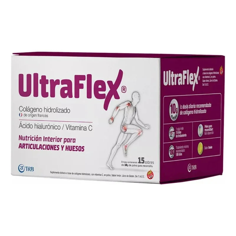 Colágeno Hidrolizado Polvo Trb Pharma Ultraflex Limón Sobres X15