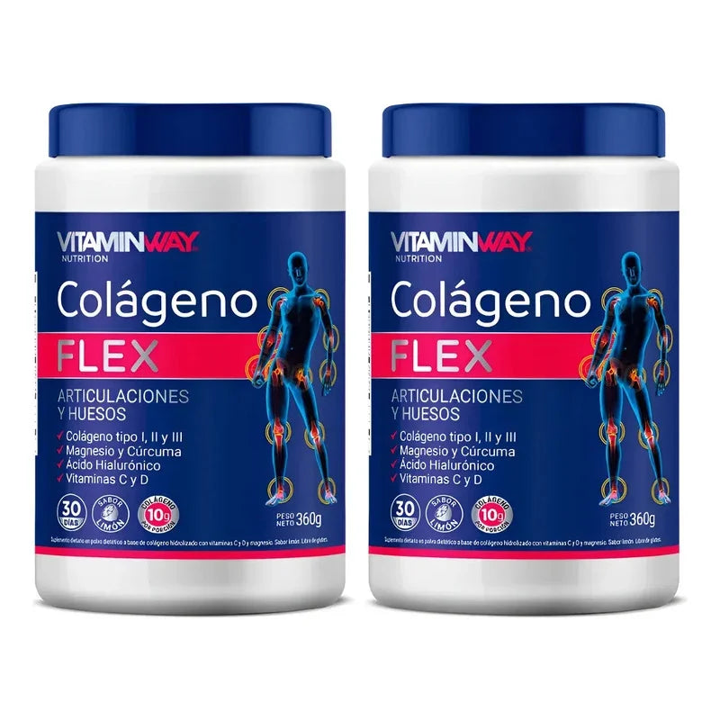 Pack X2 Flex Vitamin Way 360g Huesos Y Articulaciones Limón
