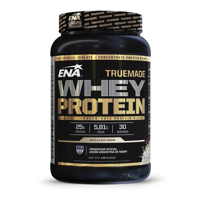 Suplemento En Polvo Ena Sport True Made Whey Protein Proteínas Sabor Vanilla Ice Cream En Pote De 930g Helado De Vainilla