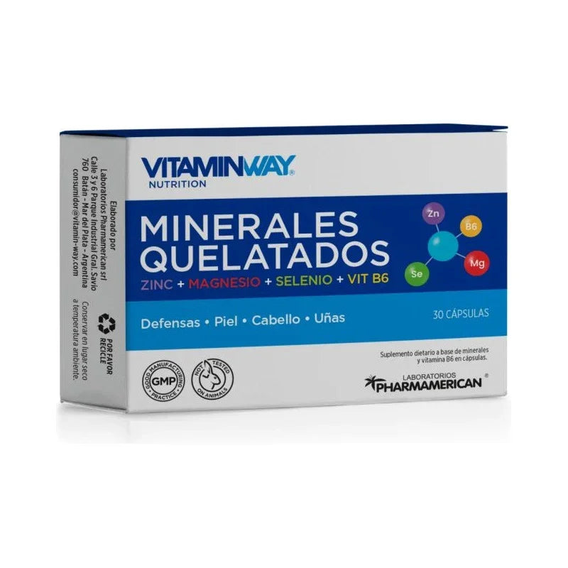 Minerales Quelatados Zinc + Magnesio + Selenio + Vit B6 Sabor Neutro