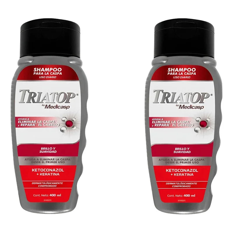 Triatop Shampo Reparación  Ketoconazol Y Keratina 400ml X 2