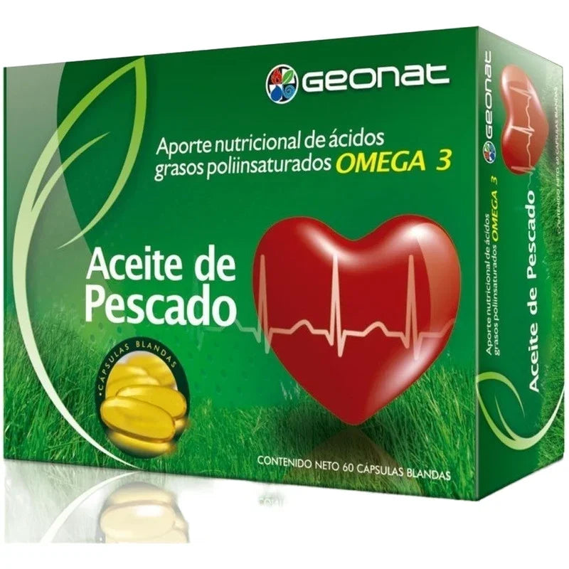 Geonat Aceite De Pescado Omega 3 Colesterol X 60 Cápsulas Sabor No Sin Sabor