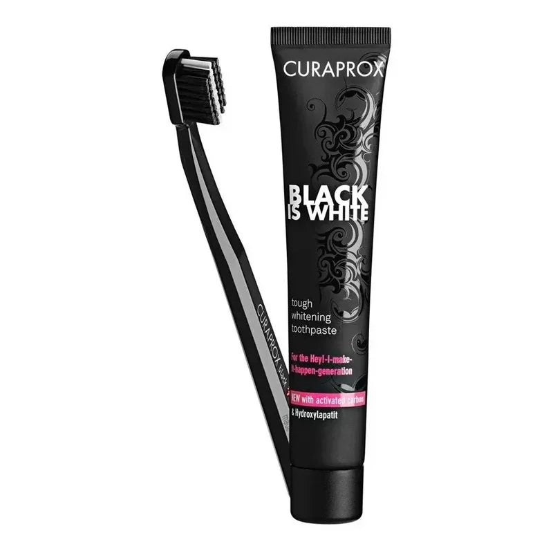 Pasta Dental Curaprox Black White Blanqueadora 90 Gr Cepillo