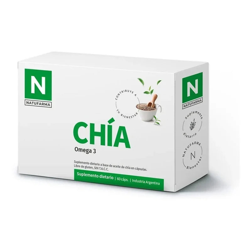 Chia 60 Caps Omega 3 1000 Mg Natufarma Sin Tacc Sabor Sin Sabor