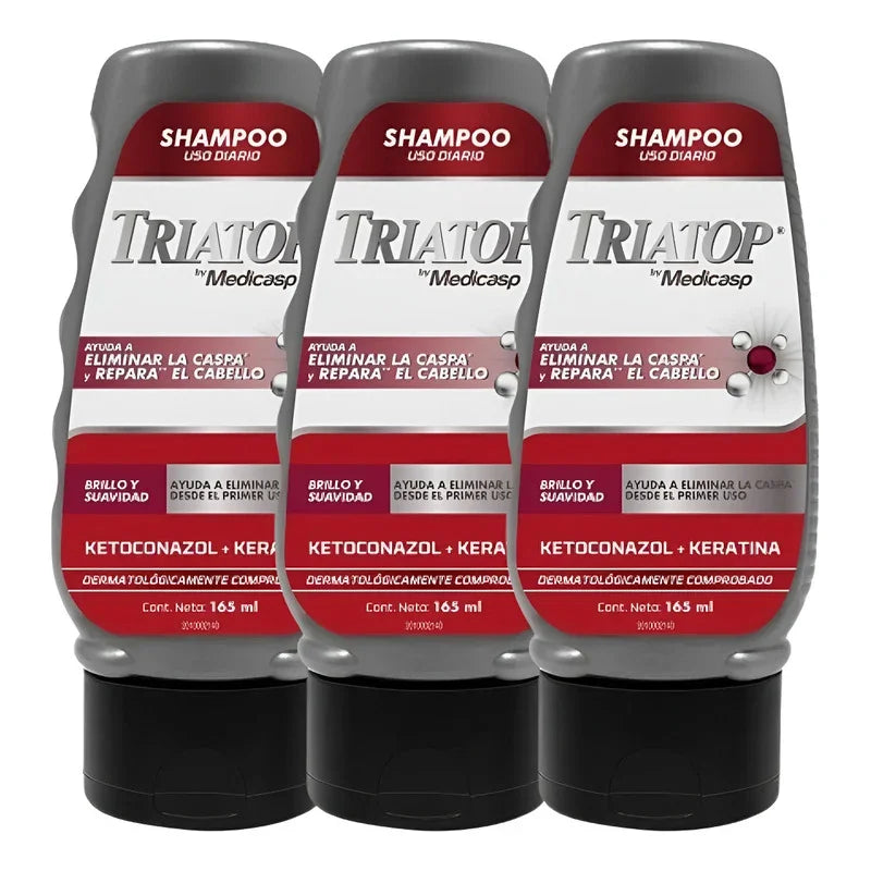 Triatop Shampoo Anticaspa Regeneracion 165ml Pack X3