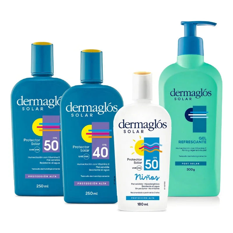 Dermaglós Solar Combo Protección Completa A Toda La Familia