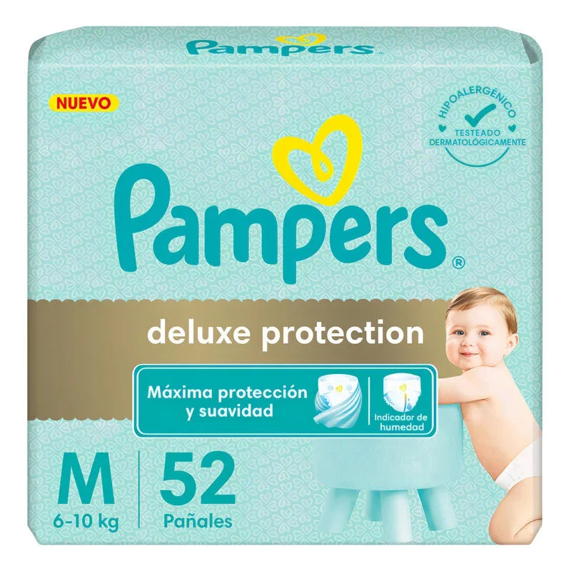 Pañales Pampers Deluxe Protection Talle M 52 Un Mediano (m) Sin Género