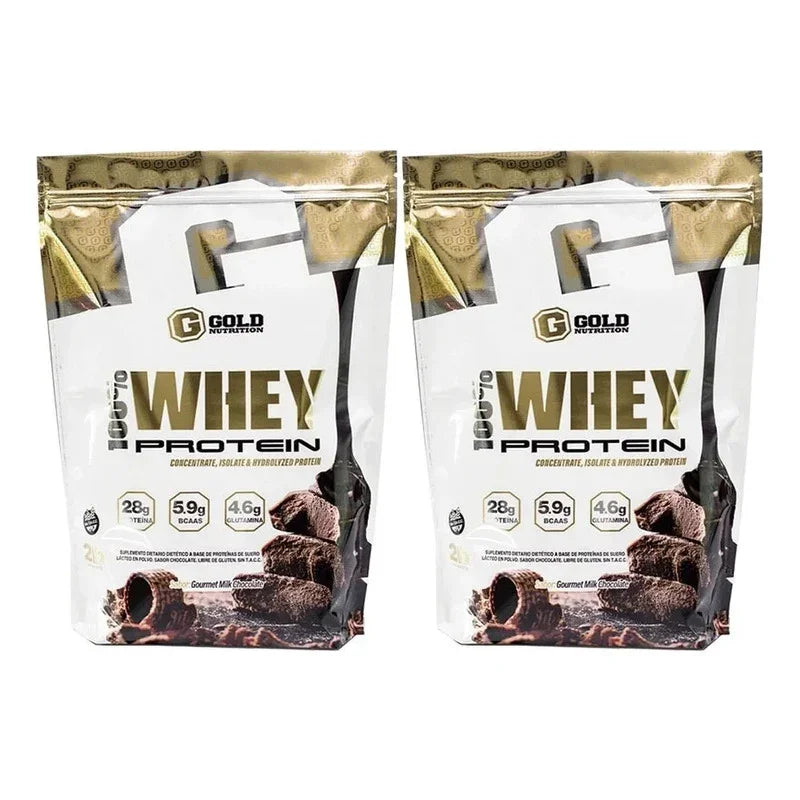 Pack X2 Whey Protein 100% Gold Nutrition 2lb Chocolate