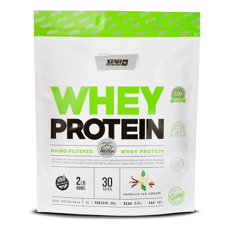 Star Nutrition Whey Protein 2 Lb Sabor Vanilla Ice Cream Doypack En Polvo Vainilla