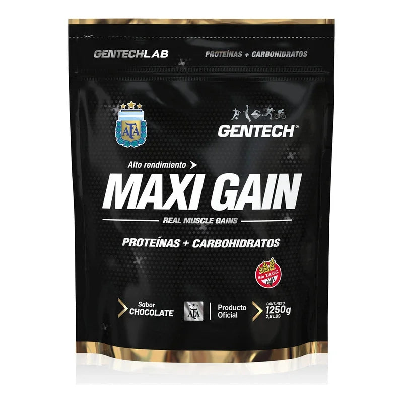 Maxi Gain Gentech 1250 Grs Ganador De Peso Masa Muscular Sabor Chocolate
