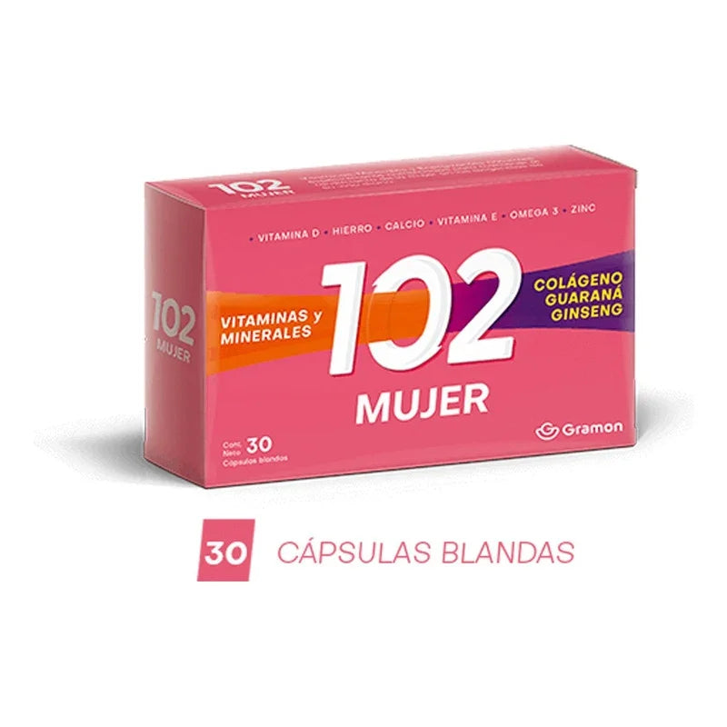 102 Años Mujer X 30 Capsulas Blandas Vitaminas Y Minerales Sabor No Sin Sabor