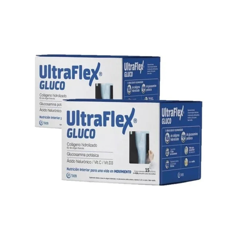 Suplemento En Polvo Ultraflex Gluco Colágeno Hidrolizado Sabor Vainilla 15 Sobres C/caja