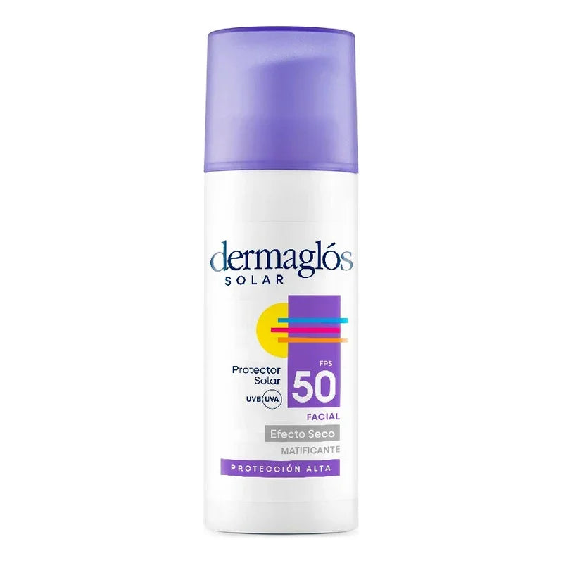 Protector Solar Facial Dermaglos Fpf50 Efecto Seco Sin Color 50g