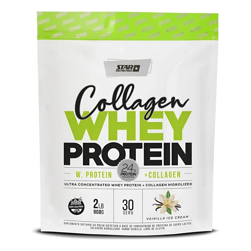 Collagen Whey Protein 2 Lb (prote+ Colageno)- Star Nutrition Sabor Vainilla