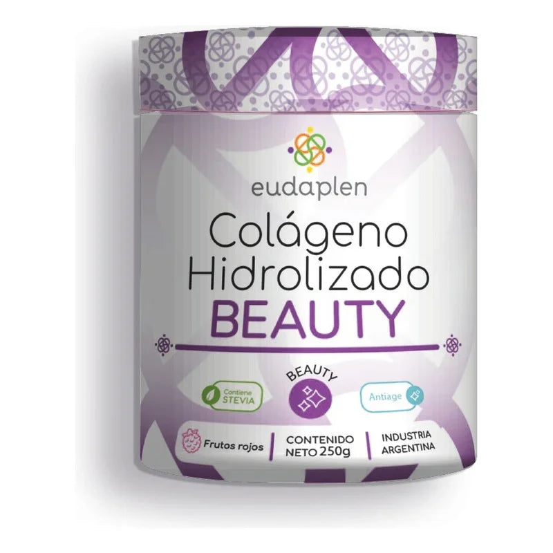 Colágeno Hidrolizado Beauty- 25 Servicios -eudaplen Sabor Frutos Rojos