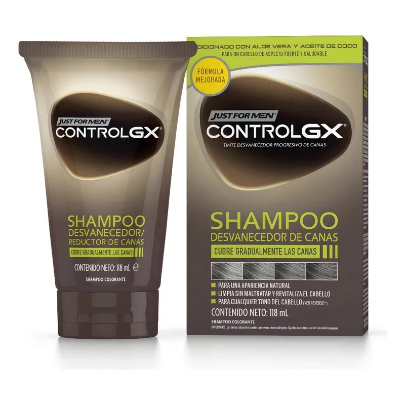 Shampoo Tintura Anti Canas Y Oscurecedor Just For Men Control Gx 118ml Reduce Gradualmente