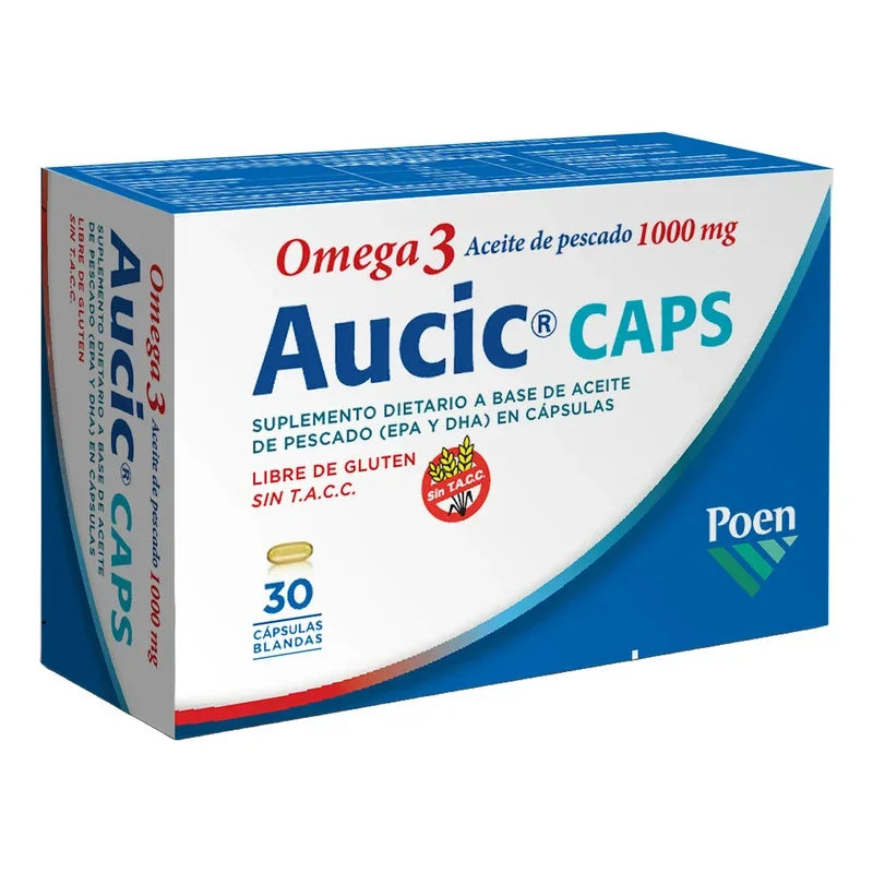 Aucic Caps Omega 3 Aceite De Pescado 30 Caps Trata Ojo Seco