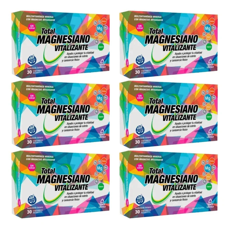 Pack X  6 Total Magnesiano Vitalizante - Comprimidos Sin Sabor