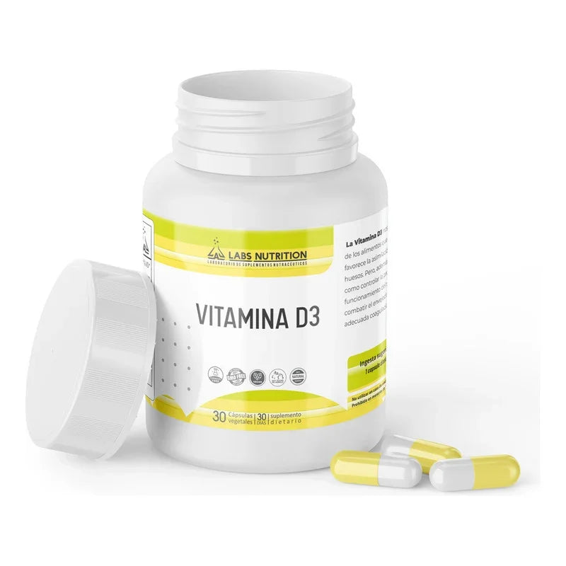 Vitamina D3 20mcg Labs Nutrition Sin Sabor 30 Cápsulas Frasco