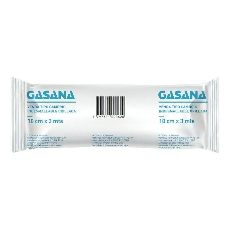 Gasana Venda Tipo Cambric 10 Cm. X 3 Mts. X 12 Unidades Blanco