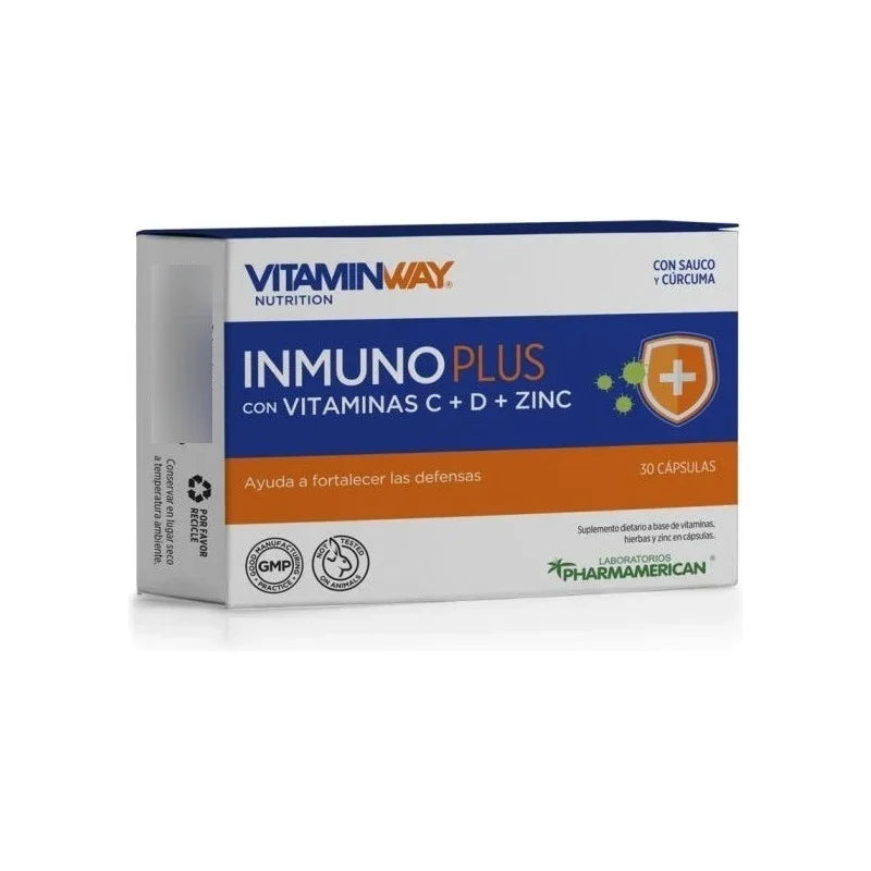 Vitamin Way Inmuno Plus Con Vitaminas C D + Zinc 30 Capsulas Sabor Sin Sabor