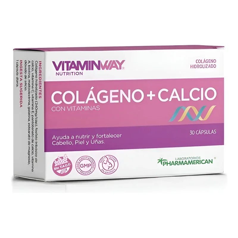 Colageno + Calcio Vitamin Way - 30 Capsulas Sin Sabor.