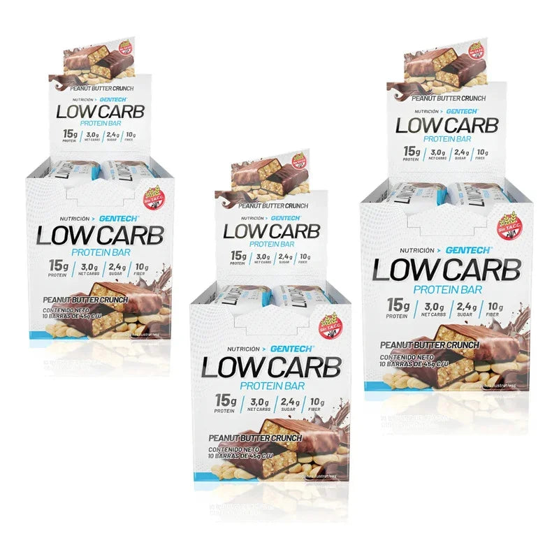 Barras Proteina Low Carb  Pack X 3 Cajas X10u Peanut Butter Peanut Butter Crunch