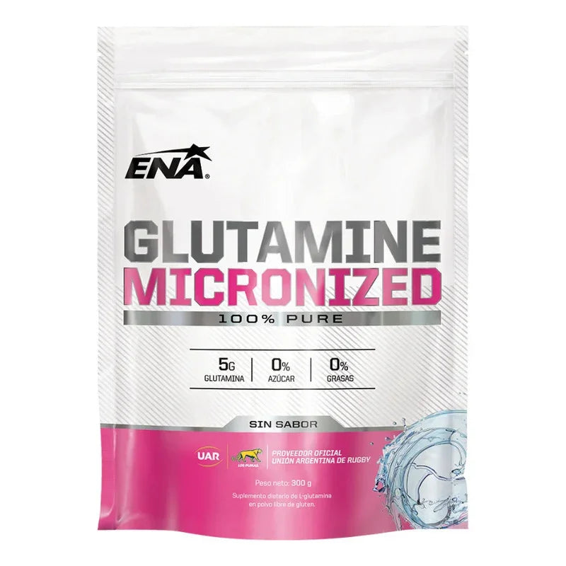 Glutamina -ena- (300 Grs) Rápida Recuperación (60 Servicios) Sabor Sin Sabor
