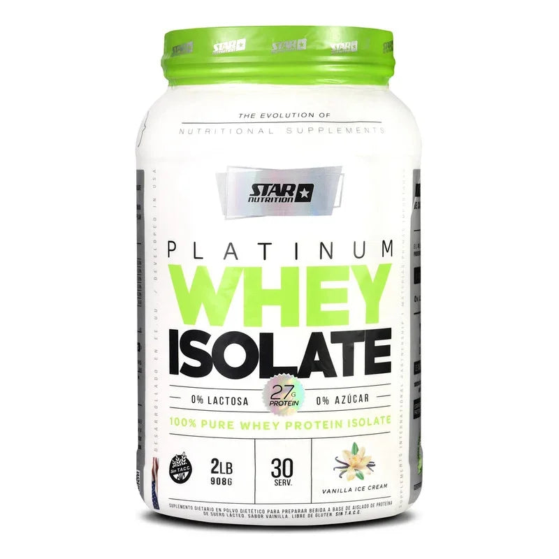 Star Nutrition Platinum Whey Isolate Proteínas Sabor Vainilla Cream En Pote De 908g