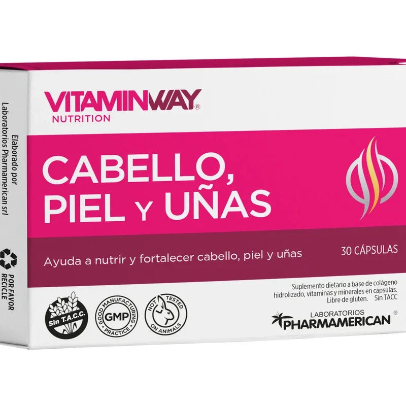 Complejo Vitaminico Cabello, Piel Y Uñas X30 Capsulas Sabor Neutro Vitamin Way