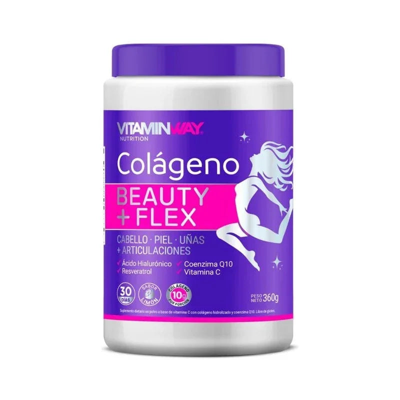 Colageno Beauty + Flex Vitamin Way 360g Sabor Limón