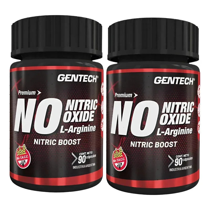 Pack X 2 Oxido Nitrico Gentech 90 Arginina Nitric Oxide Sin Sabor