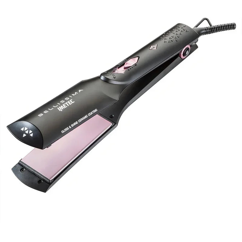 Planchita De Pelo Bellissima B26 100 Placas Cerámica 220v Pp Color Negro/rosa