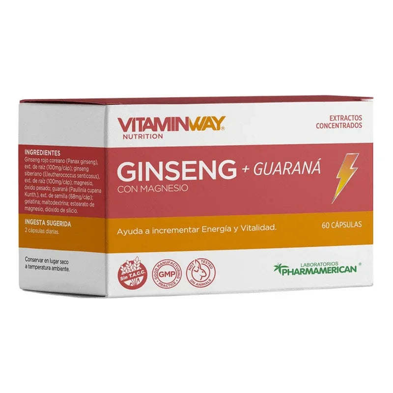 Vitamin Way Ginseng Guaraná Incrementa Energía Y Vitalidad Sabor Ginseng Rojo Coreano