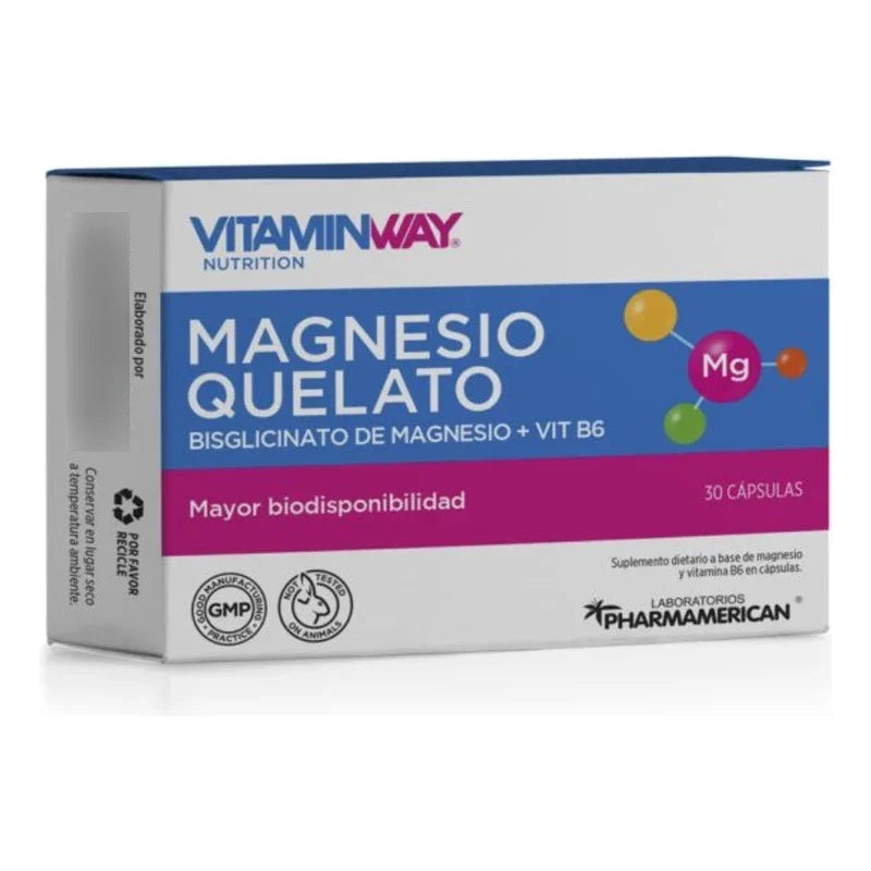 Magnesio Quelato 30 Capsulas Vitamin Way Sabor Sin Sabor