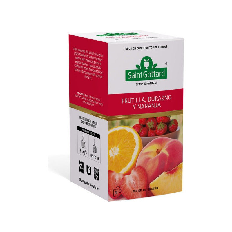 Infusión Saint Gottard Frutilla Durazno Y Naranja X 20 Saq