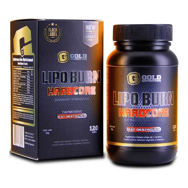 Lipo Burn Gold Nutrition Quemador De Grasa X120 Cápsulas Sin Sabor