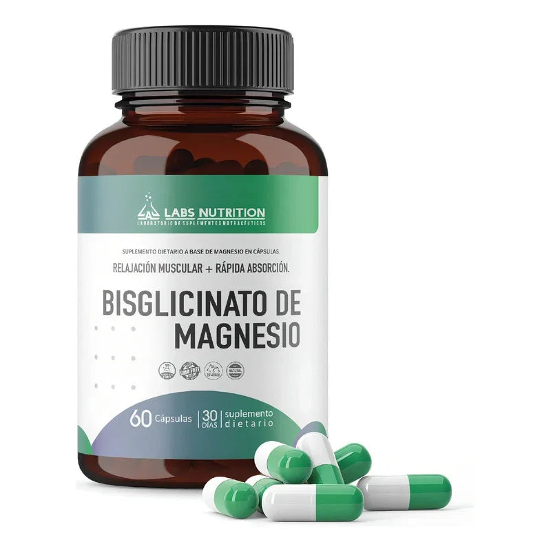 Bisglicinato Magnesio Labs Nutrition 500mg 60 Cápsulas Sin Gluten Neutro