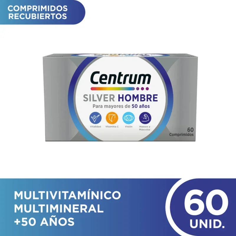 Centrum Silver Hombre +50 Multivitamínico Multimineral X60cmp No