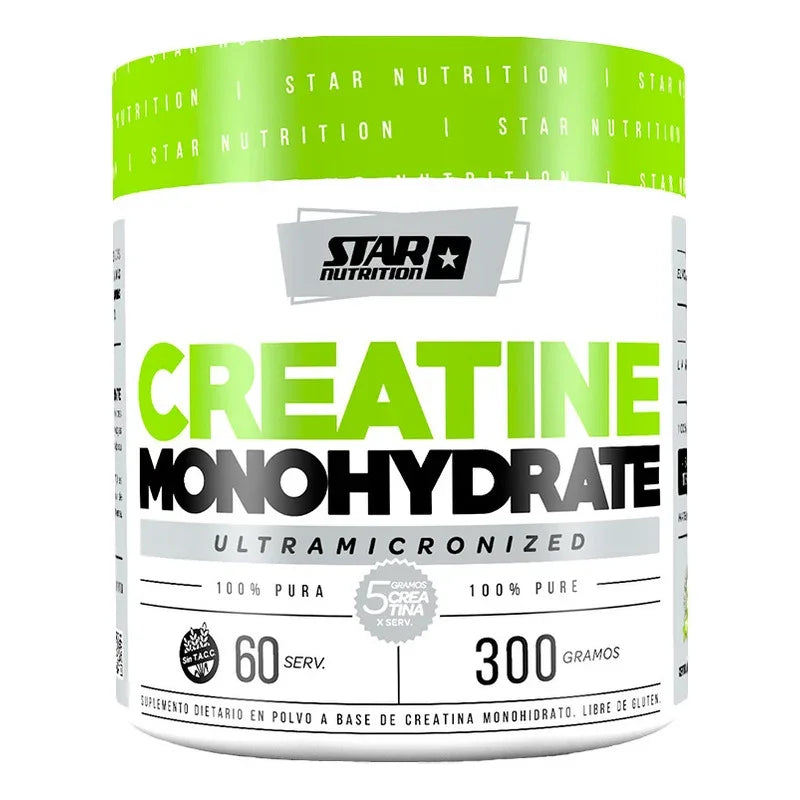 Creatina Monohidratada Suplemento Star Nutrition Pote 300g Sin Sabor