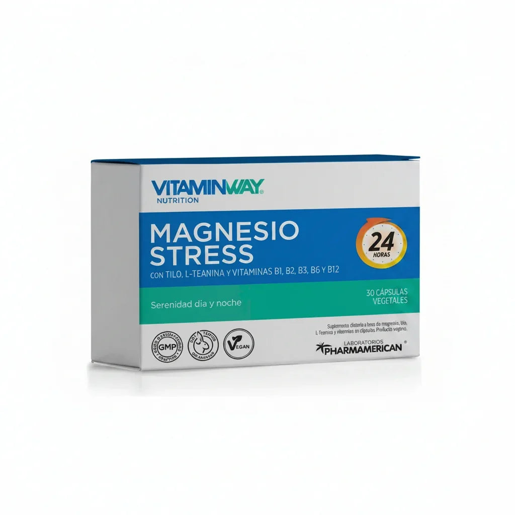 Magnesio Stress Vitamin Way Suplemento Nutricional 30 Cápsulas L-teanina Tilo Sin Sabor